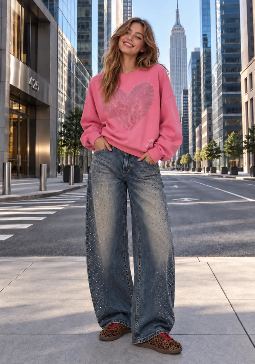 Jeans destroyed - braun Sparkle