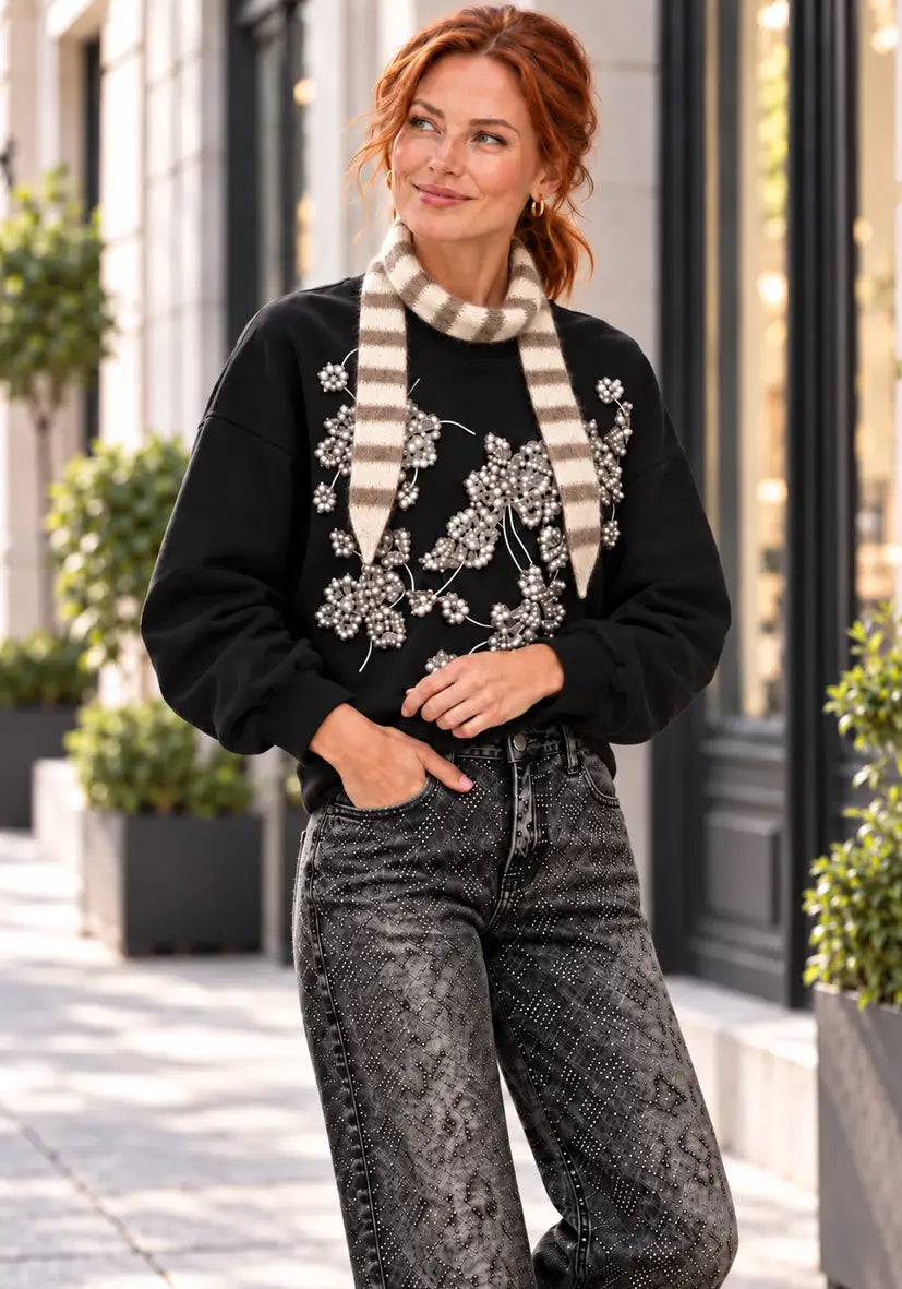Small scarf stripes - creme