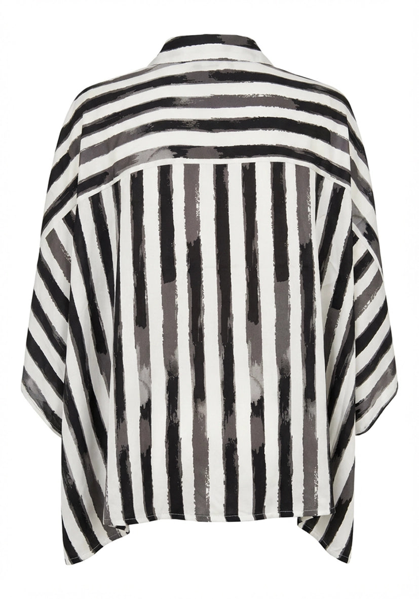 Blouse Wide Stripes - black