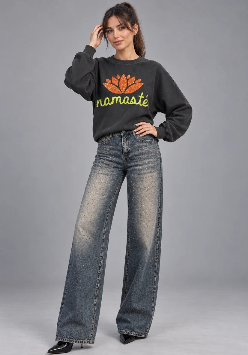 Roundneck Namasté Glitter