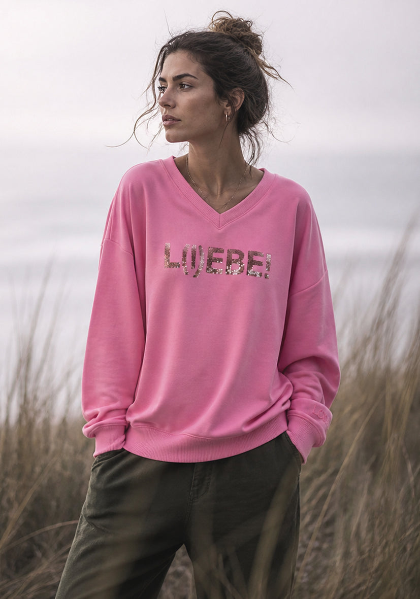 V-Neck Glitter L(I)EBE - flashrose