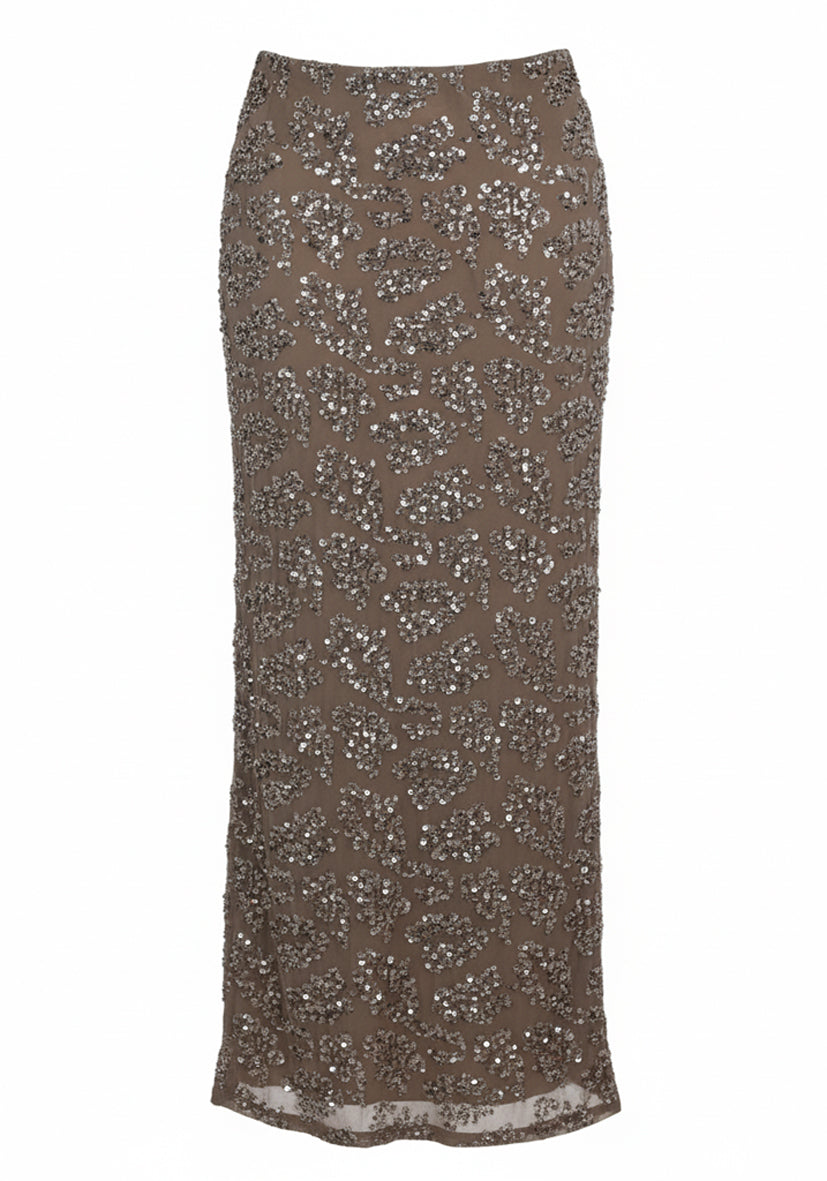 Skirt Sparkle leaf - Taupe