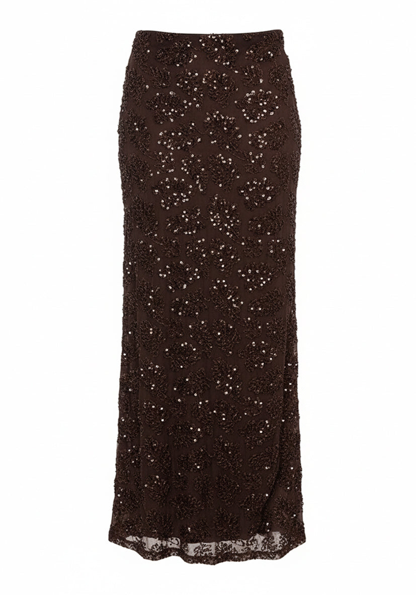 Skirt Sparkle leaf - Darkbrown