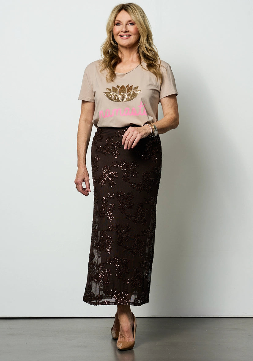 Skirt Sparkle leaf - Dunkelbraun