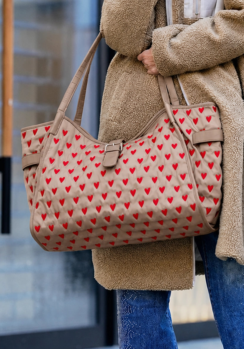 Shopper Miss Goodlife Heart - taupe