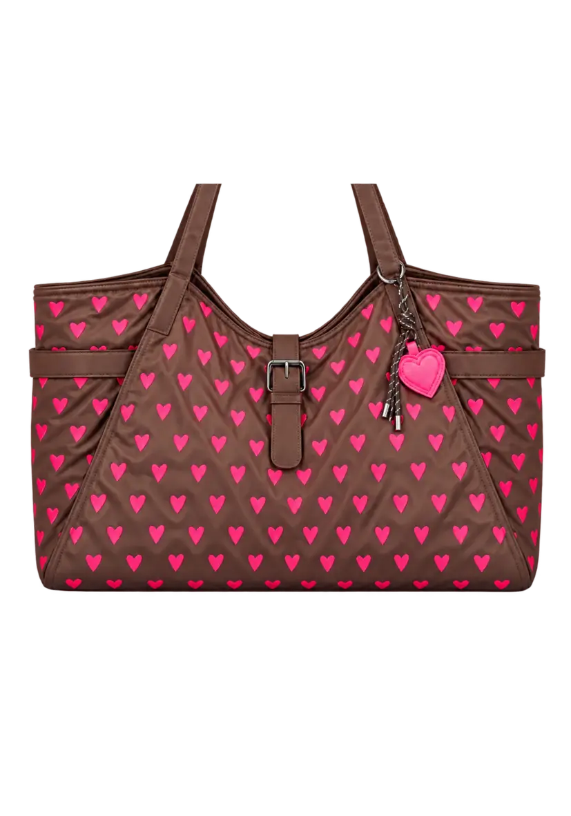 Shopper Miss Goodlife Heart - dunkelbraun