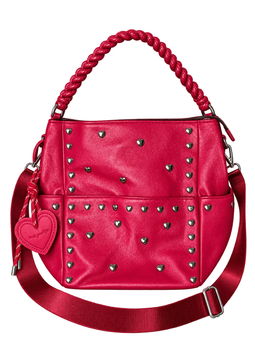 Braided Leather Bag Miss Goodlife - bordeaux