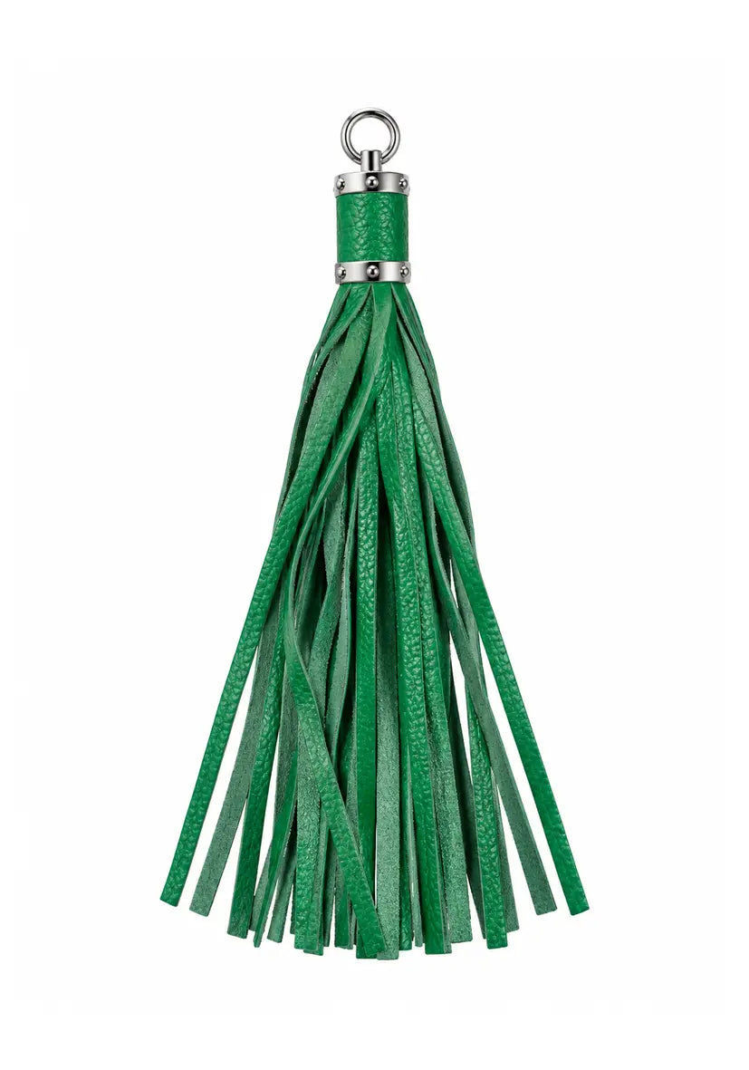 Leather Tassel Charm - grün