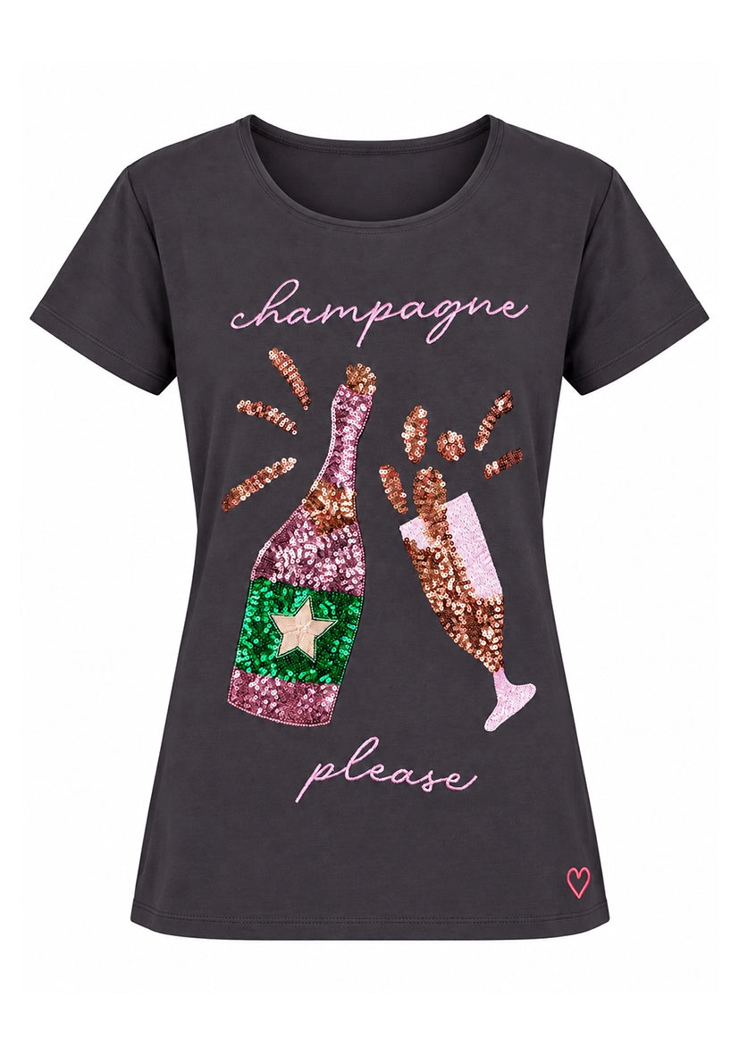 T-Shirt champagne please - Anthracite