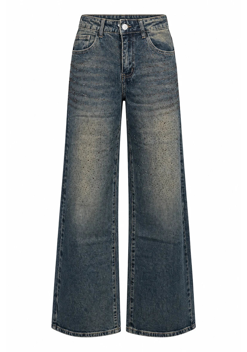 Jeans Rhinestone - grey