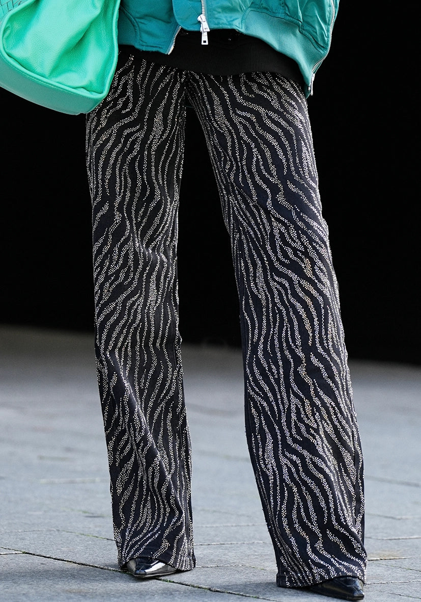 Jeans Sparkle Zebra - schwarz