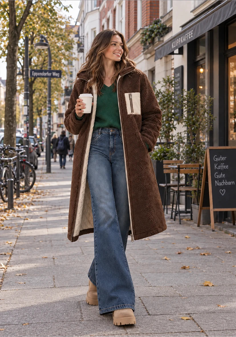 Manteau court Smile & Glow - gris