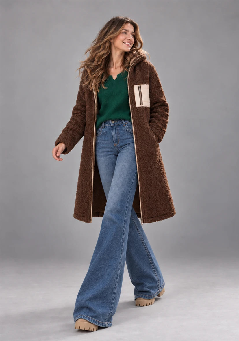 Manteau court Smile & Glow - gris