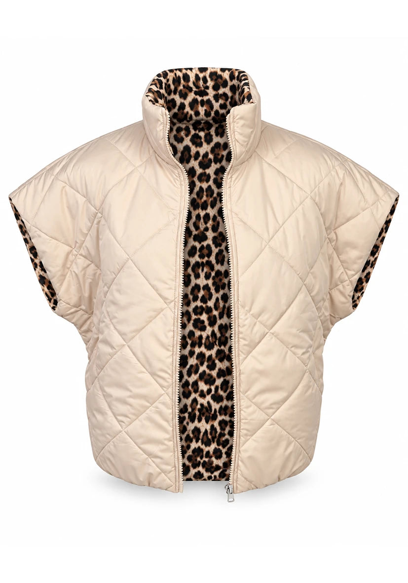 Reversible Vest Leo Creme