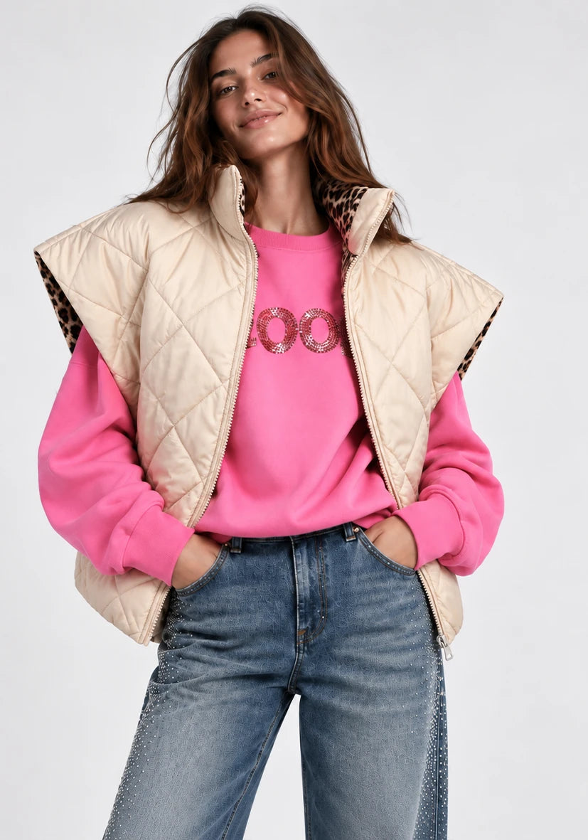 Reversible Vest Leo Creme