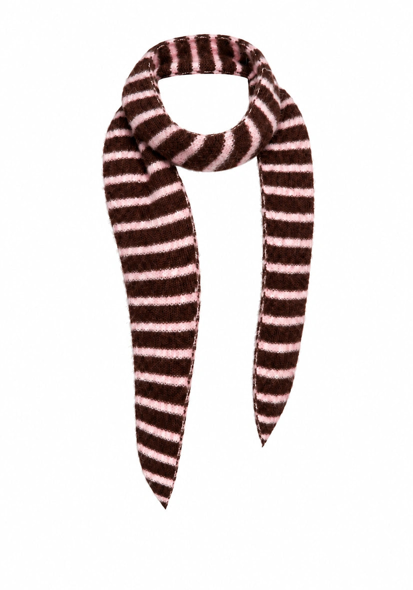 Small scarf stripes - braun/flashrose