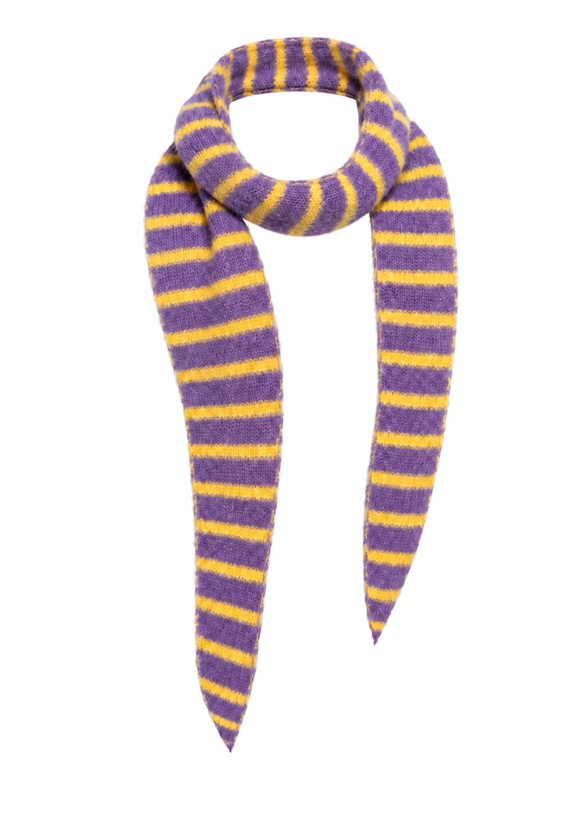 Small scarf stripes - lila/neonorange