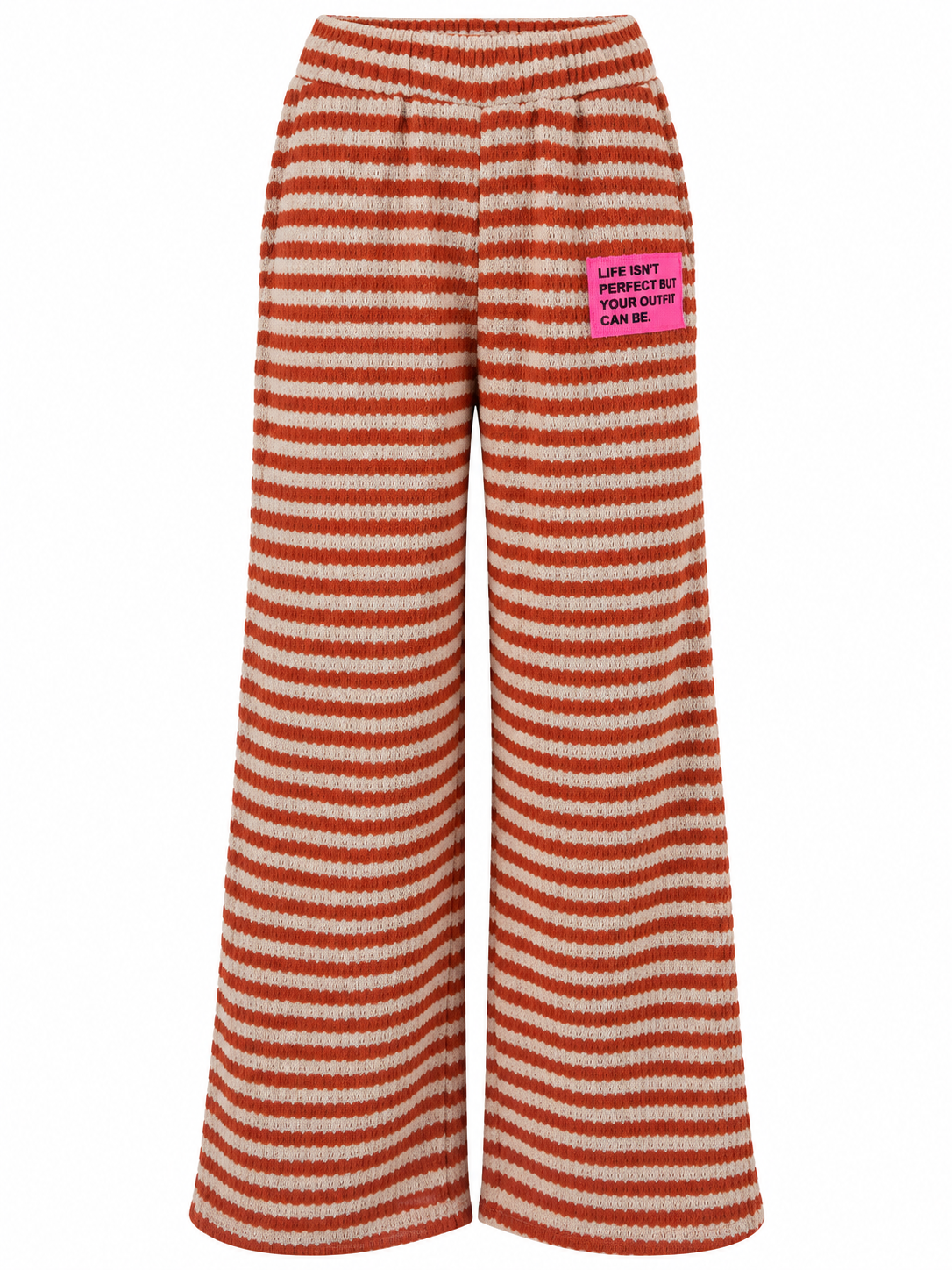 Knit Pants stripes - Creme/Taupe