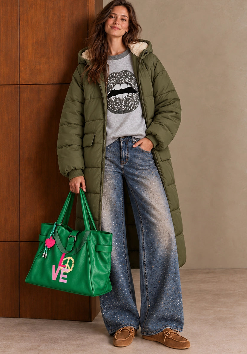Reversible Jacket Teddy - olive
