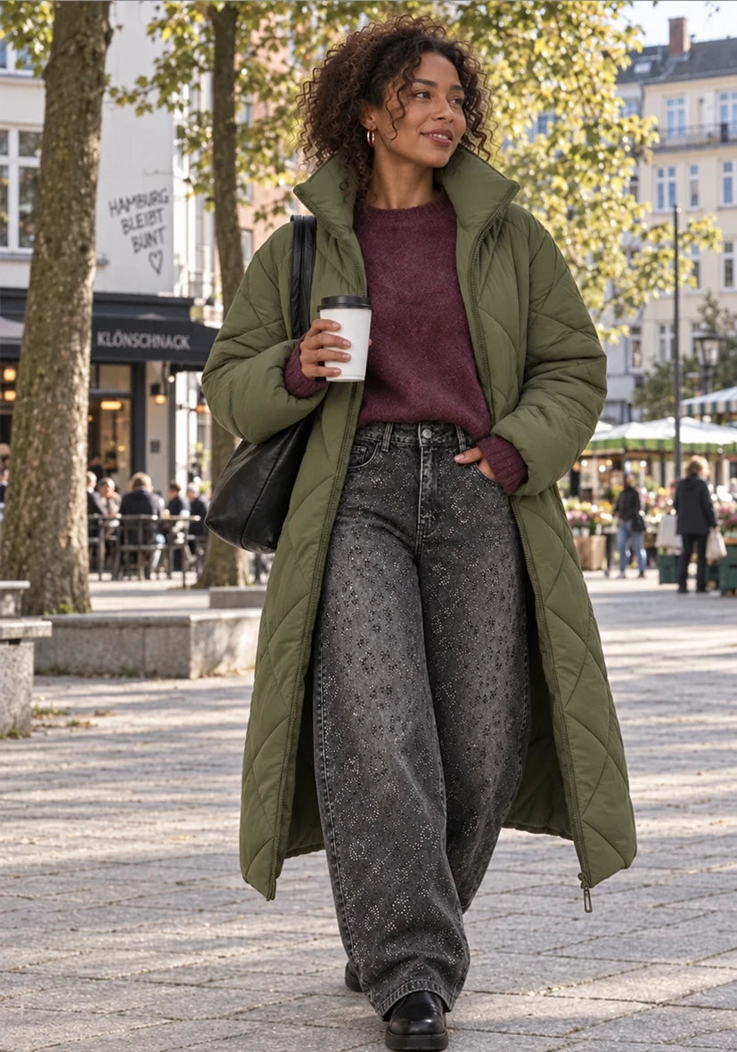Manteau court Smile & Glow - gris
