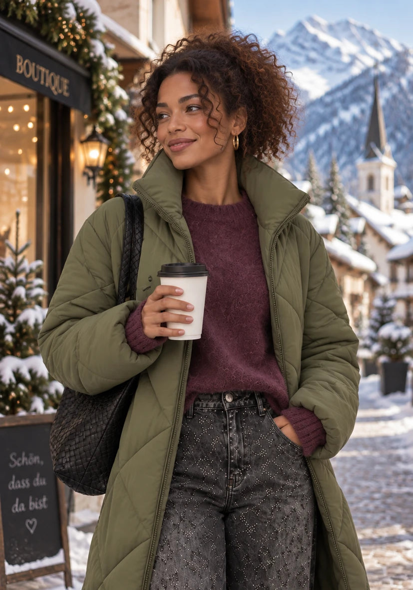Online Exclusive: Maxi Puffer Coat olive