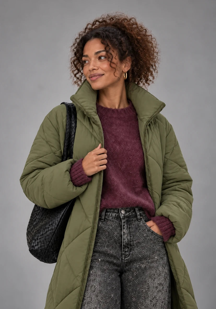 Manteau court Smile & Glow - gris