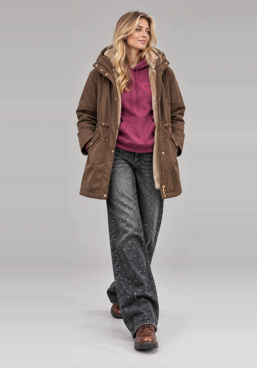 Manteau court Smile & Glow - gris