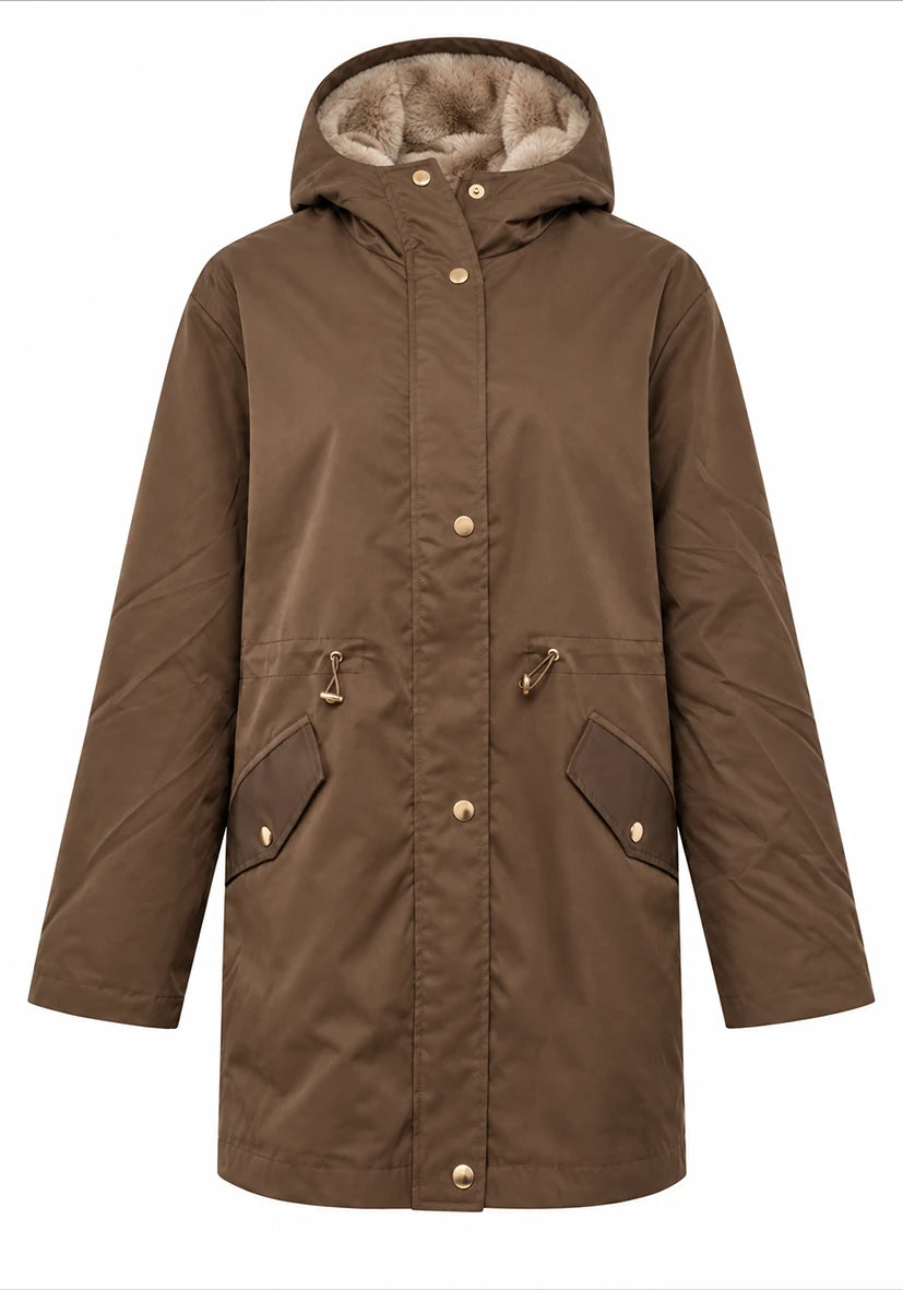 Manteau court Smile & Glow - gris