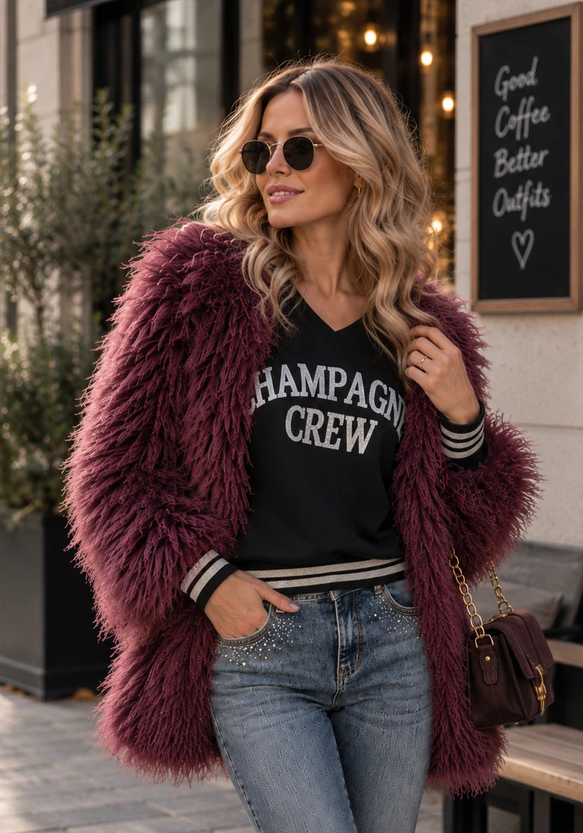 Manteau court Smile & Glow - gris