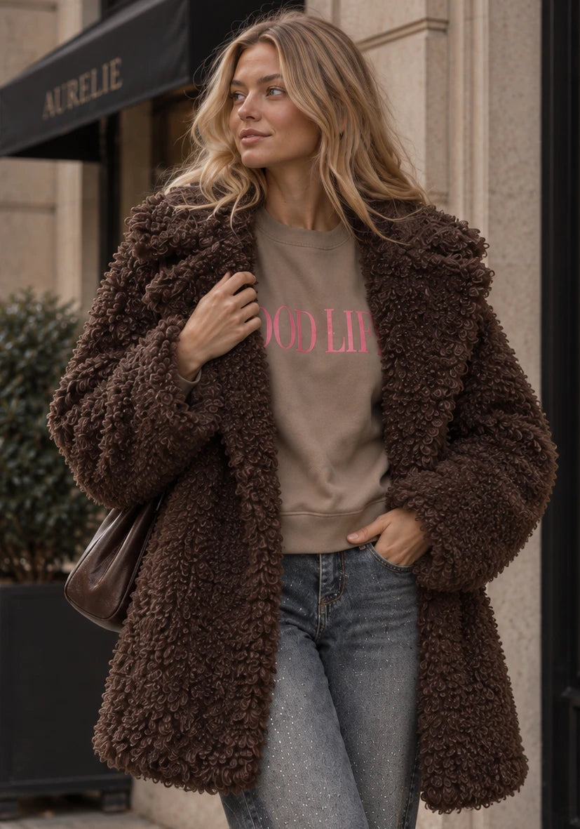 Manteau court Smile & Glow - gris