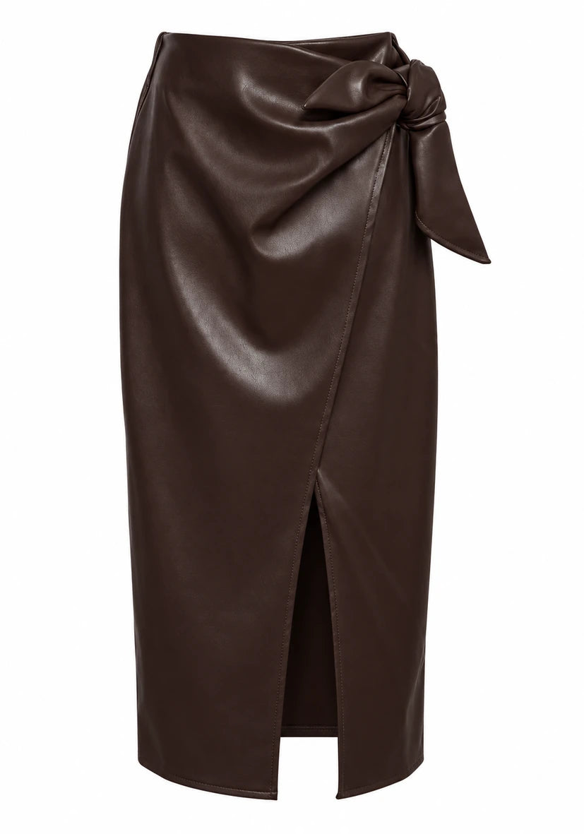 Leather Skirt - braun