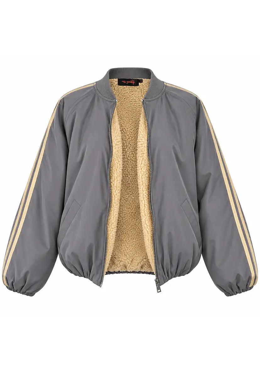 Bomberjacke Teddy Fleece - grau