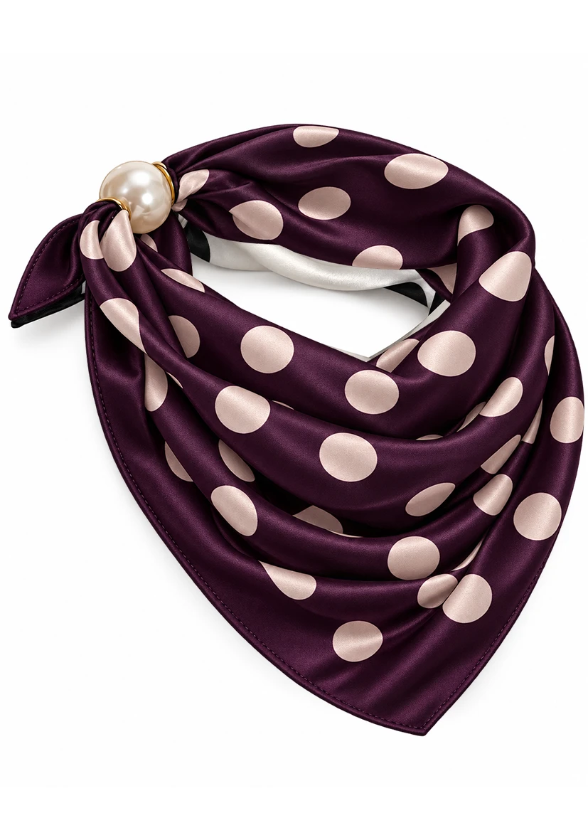 Scarf Dots Pearl bordeaux