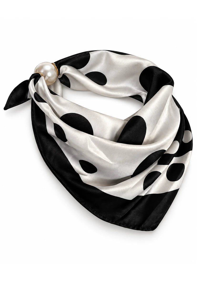 Scarf Dots Pearl black/white
