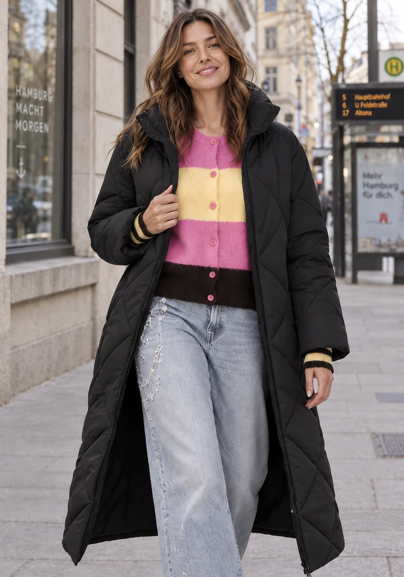Maxi Puffer Coat - schwarz