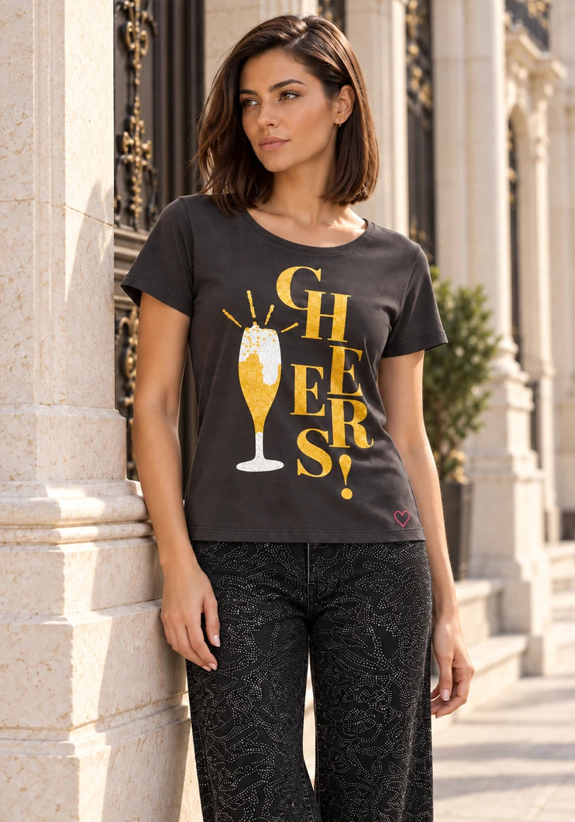 T-Shirt Cheers! - Anthracite/Gold