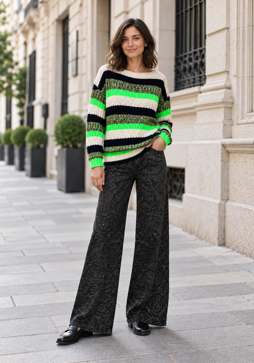 Knit Sweater Multicolor Stripe