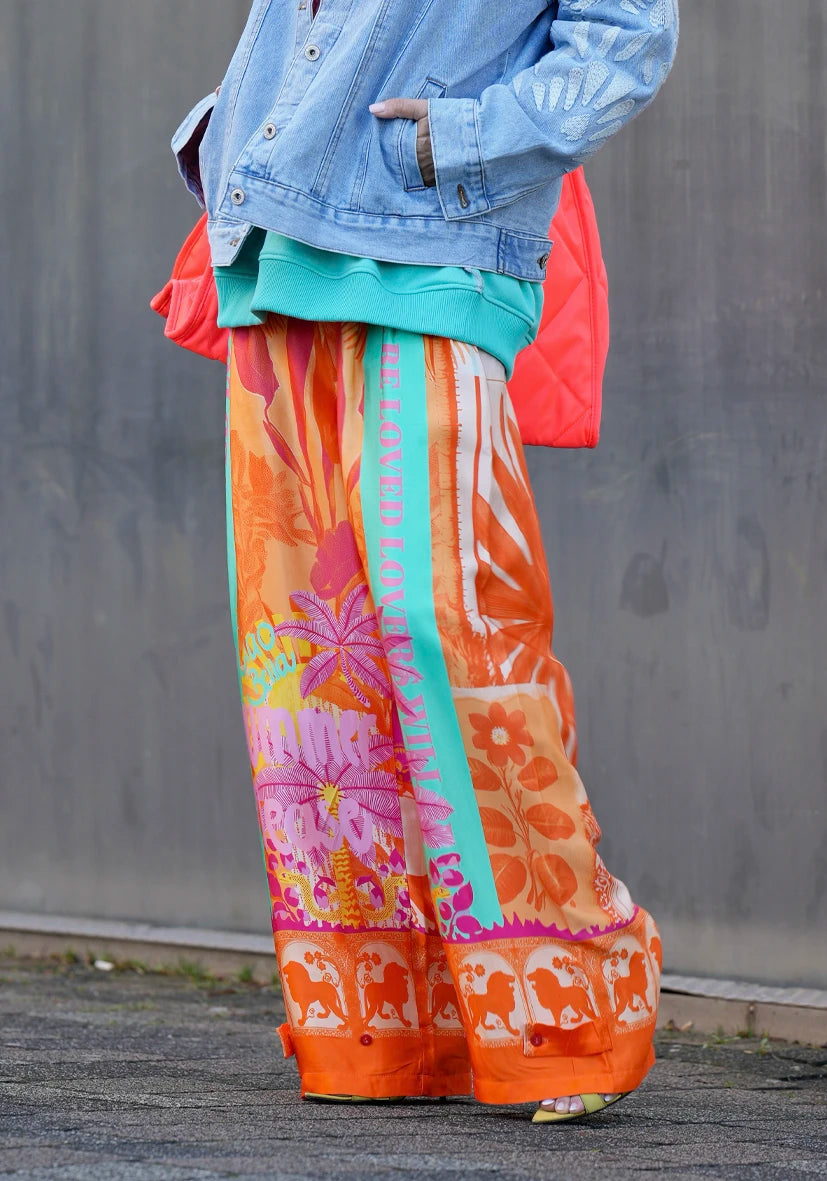 Pants Orange Palm