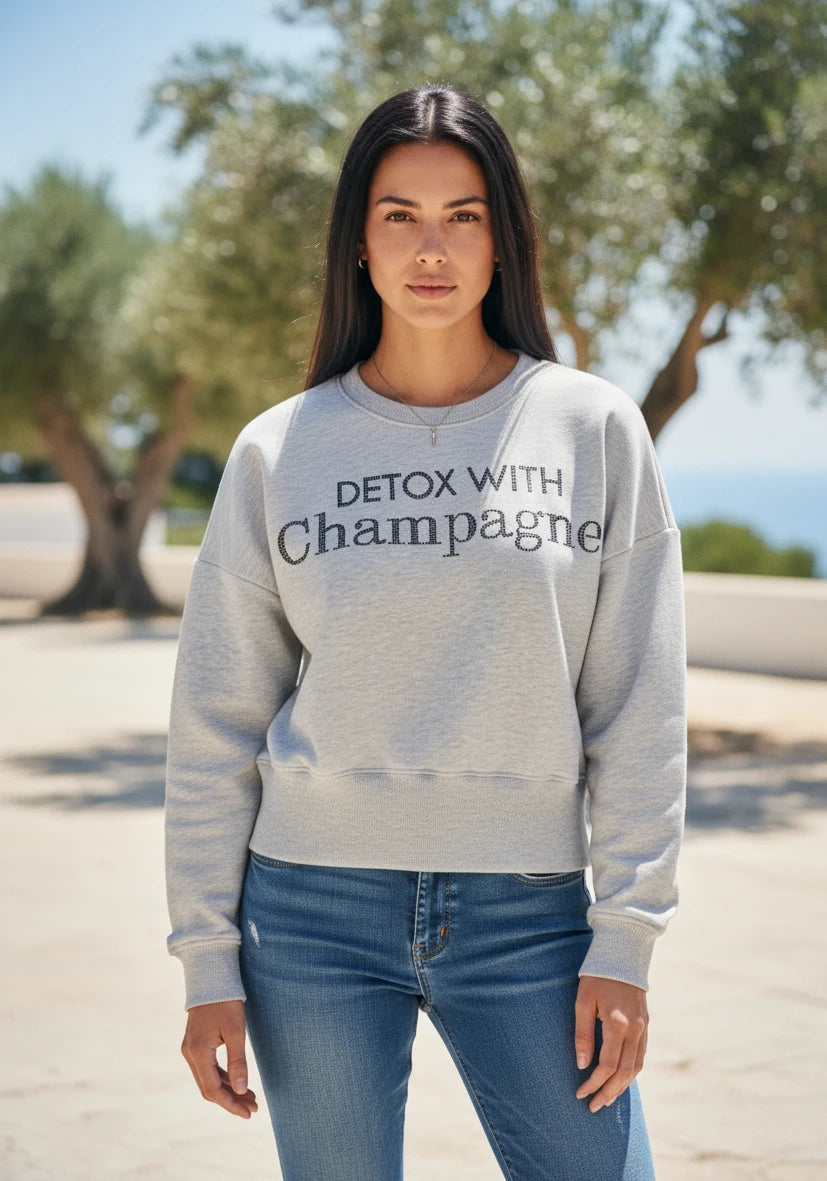 Roundneck Detox With Champange - hellgrau