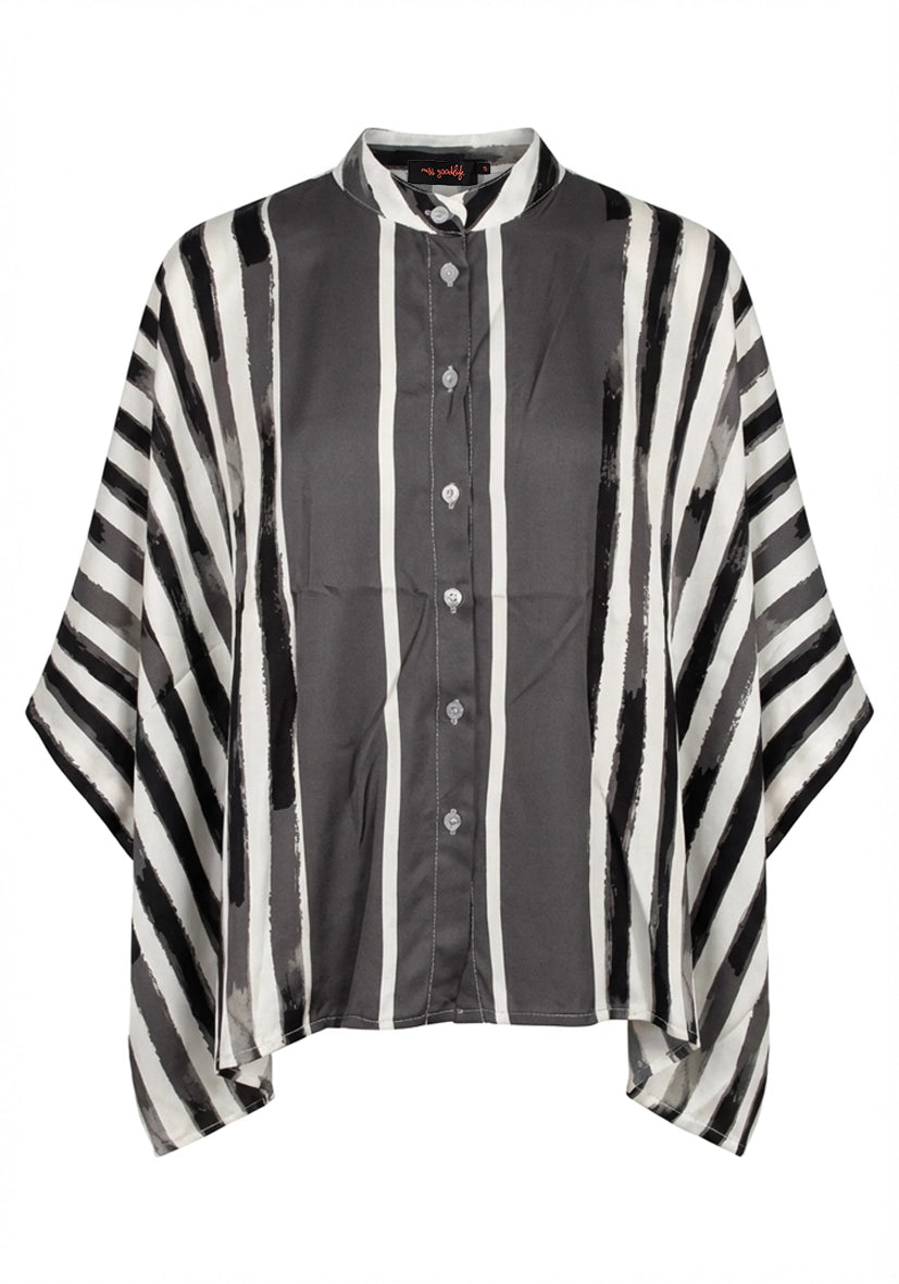 Blouse Wide Stripes - black