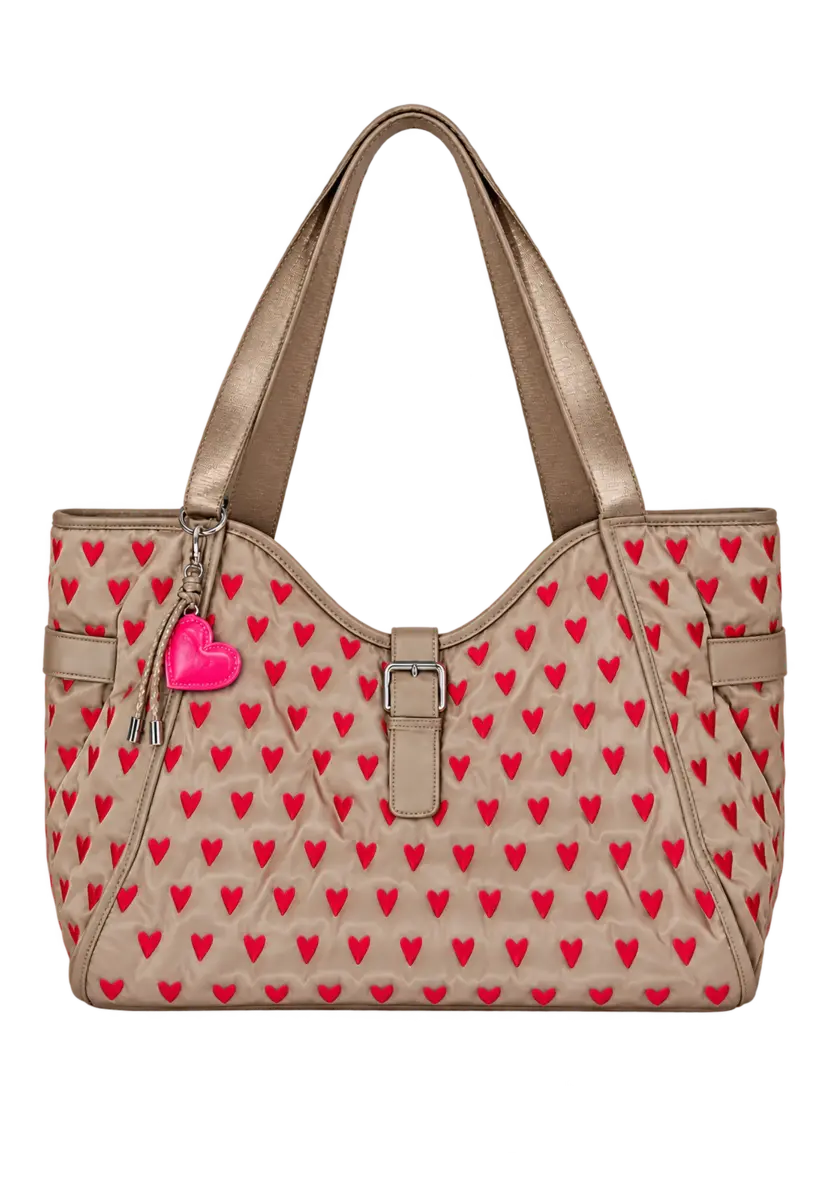 Shopper Miss Goodlife Heart - taupe