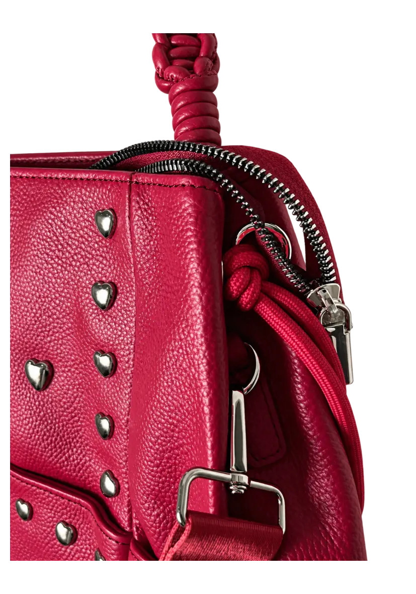 Braided Leather Bag Miss Goodlife - bordeaux
