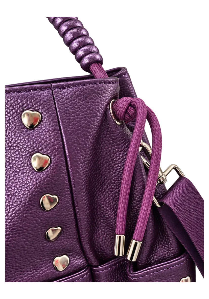 Braided Leather Bag Miss Goodlife - violett