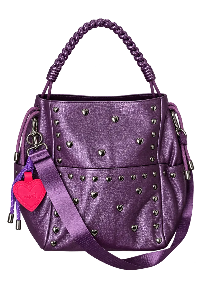 Braided Leather Bag Miss Goodlife - violett