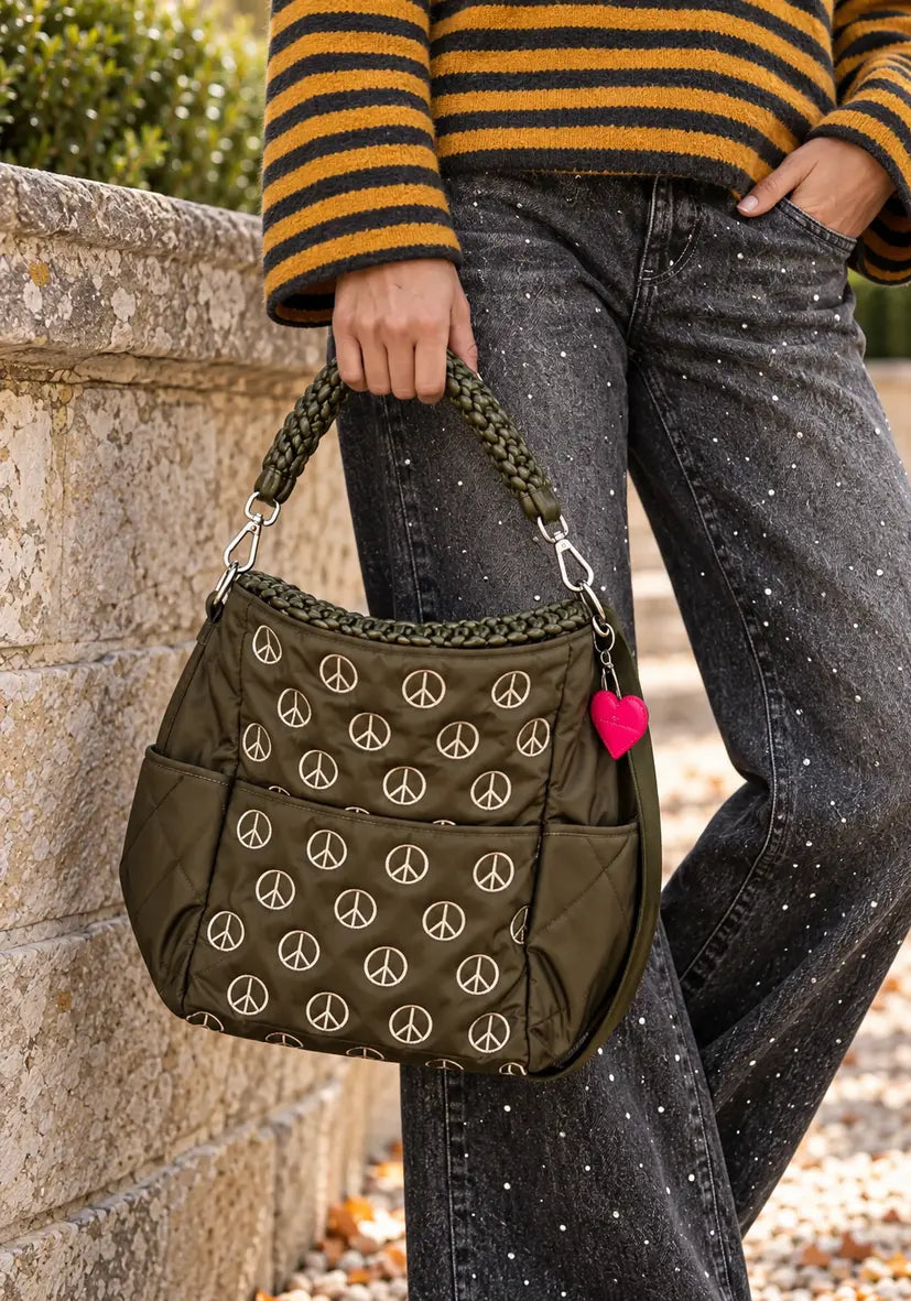 Braided Bag Peace - olive