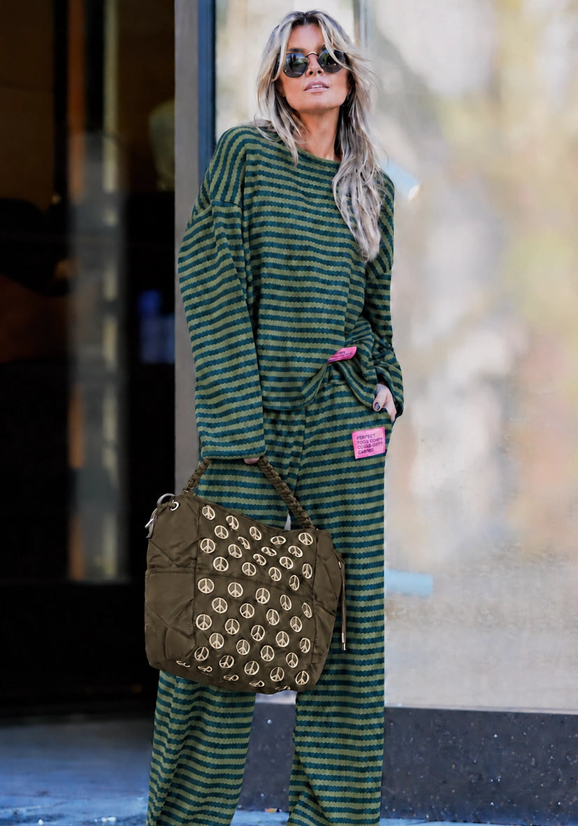 Braided Bag Peace - olive
