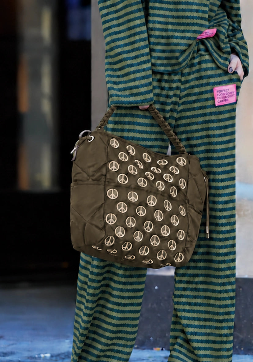 Braided Bag Peace - olive
