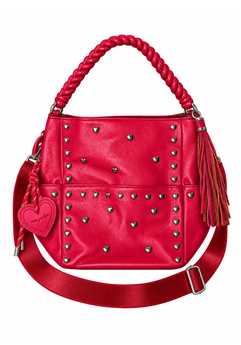 Leather Tassel Charm - bordeaux