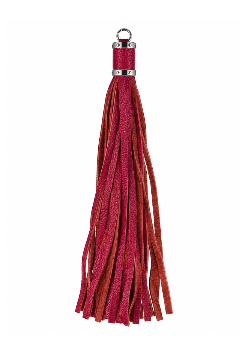 Leather Tassel Charm - bordeaux