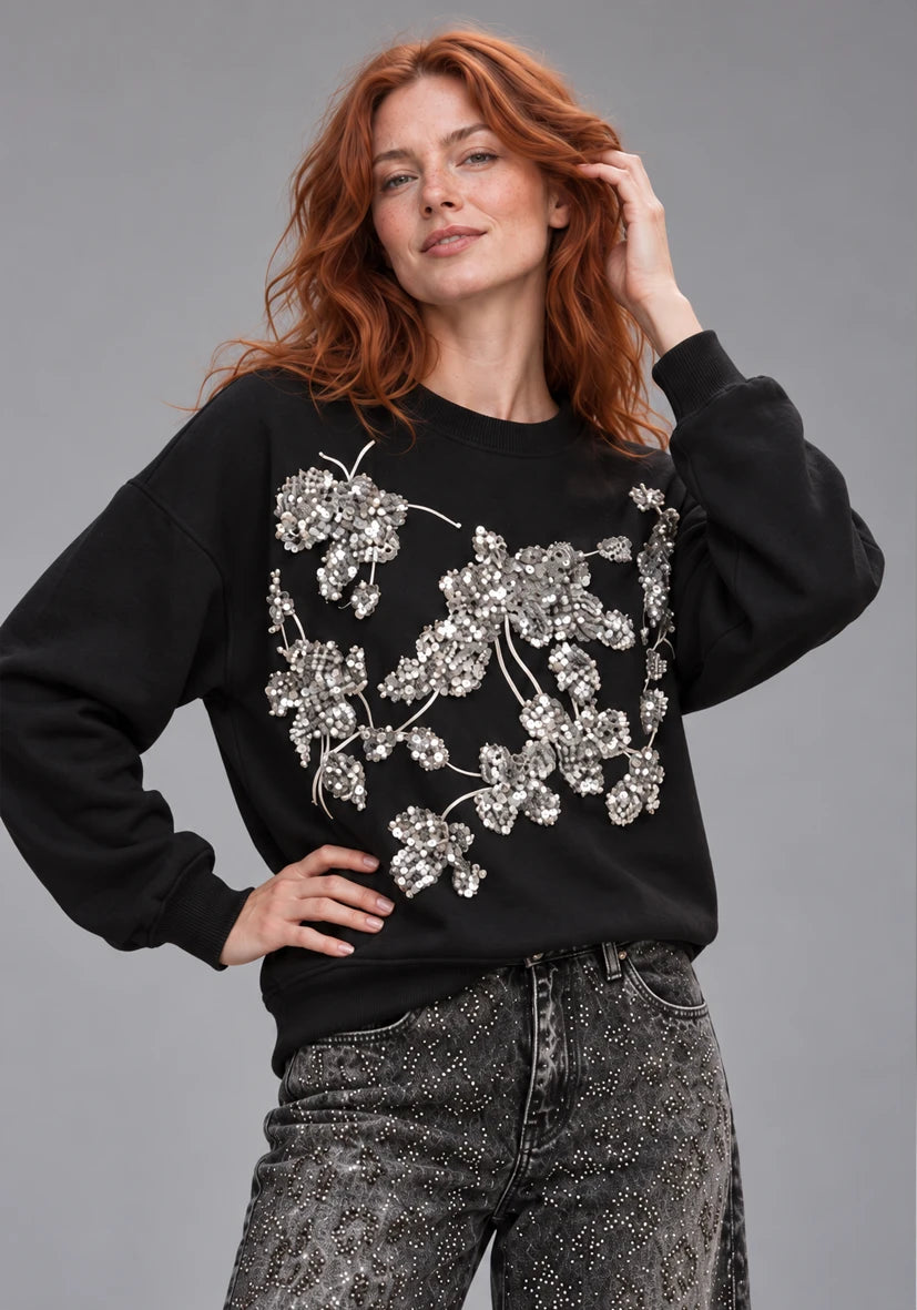 Sudadera con capucha Me and You - crema